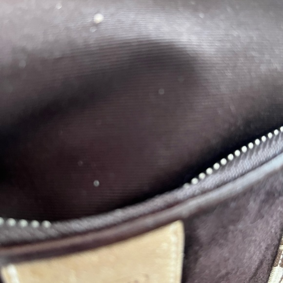 Coach Small Suede and Canvas Shoulder Purse - Picture 10 of 11